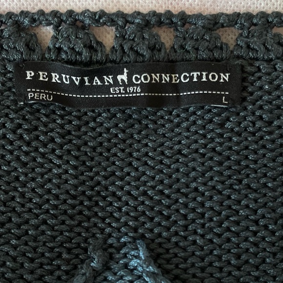 Peruvian Connection Geometric Multicolor 100% Pima Cotton Button Down Cardigan - Picture 9 of 11